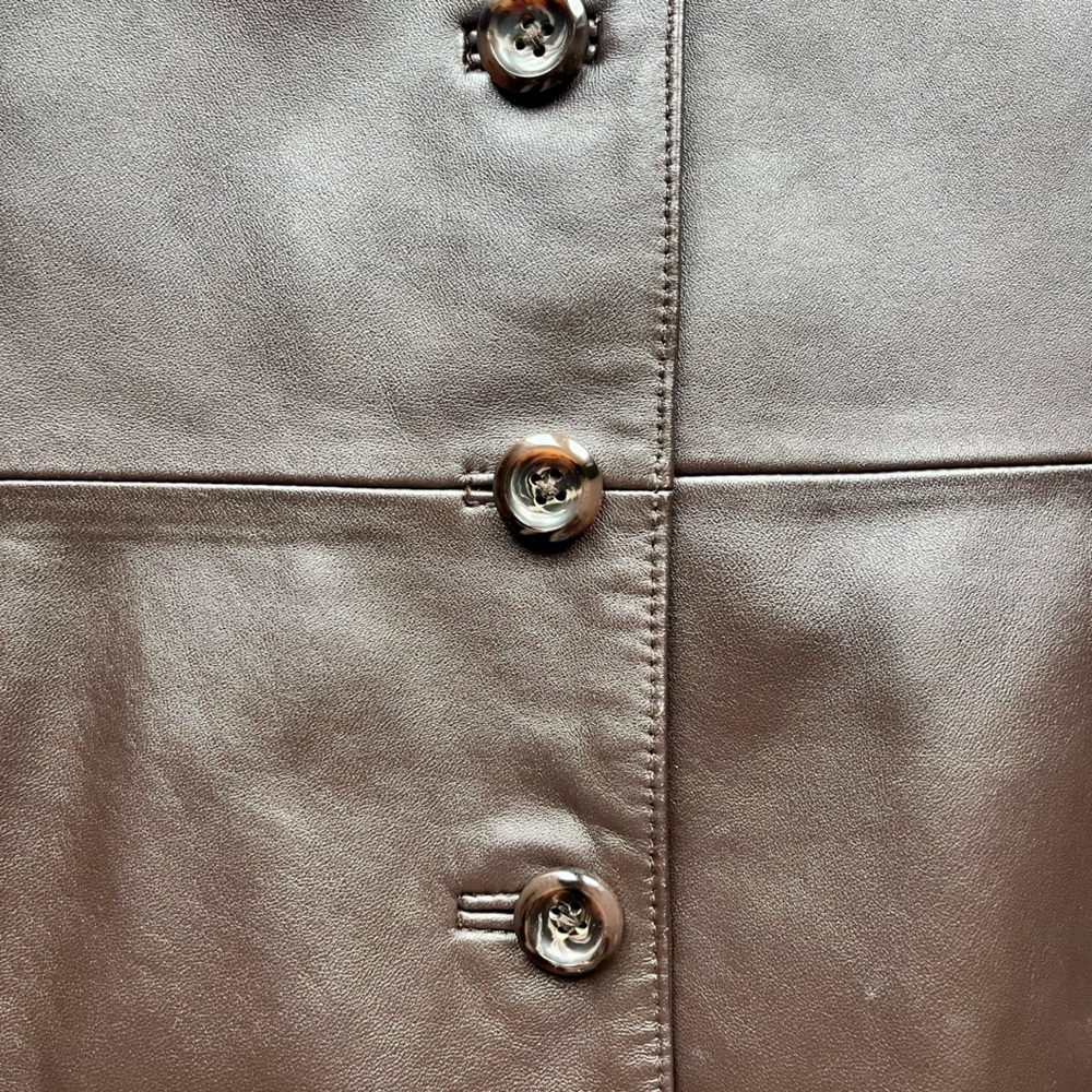 Buttery Soft Brown Leather jacket blazer Croftt & Barrow light Fall - Picture 3 of 12